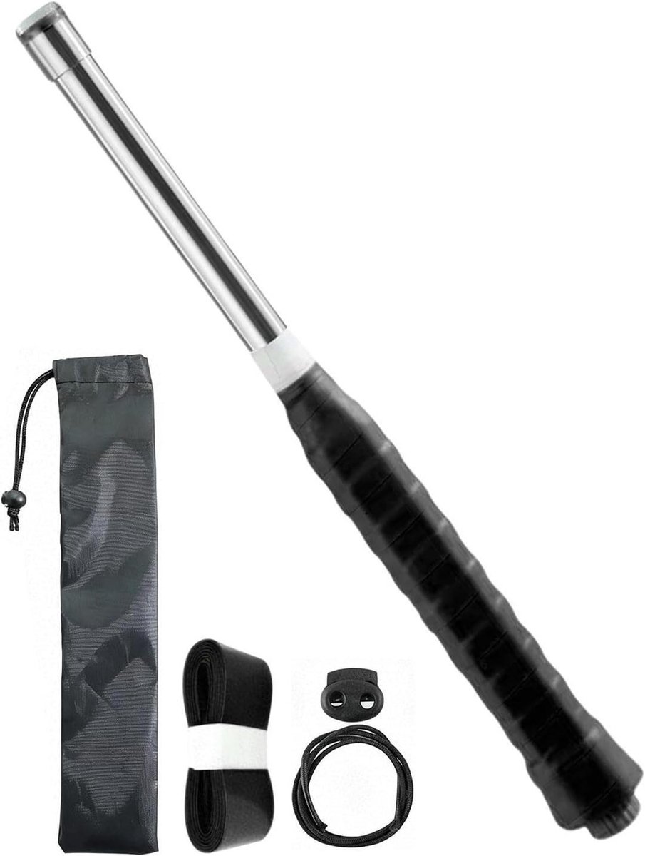 Badminton Trainer - Oefenracket Swing - Slag Training Verbeteren - Verstelbare Weerstand - 35 x 4 cm - Zilver