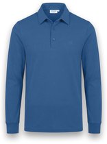 Blauw Vercate poloshirt met lange mouwen en geborduurd logo.