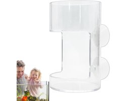 Voederbuis Aquarium - Voerdispenser Garnalen - Visvoer Geconcentreerd - Voorkomt Drijvend Voer - 12.1L x 8.2B cm - Transparant
