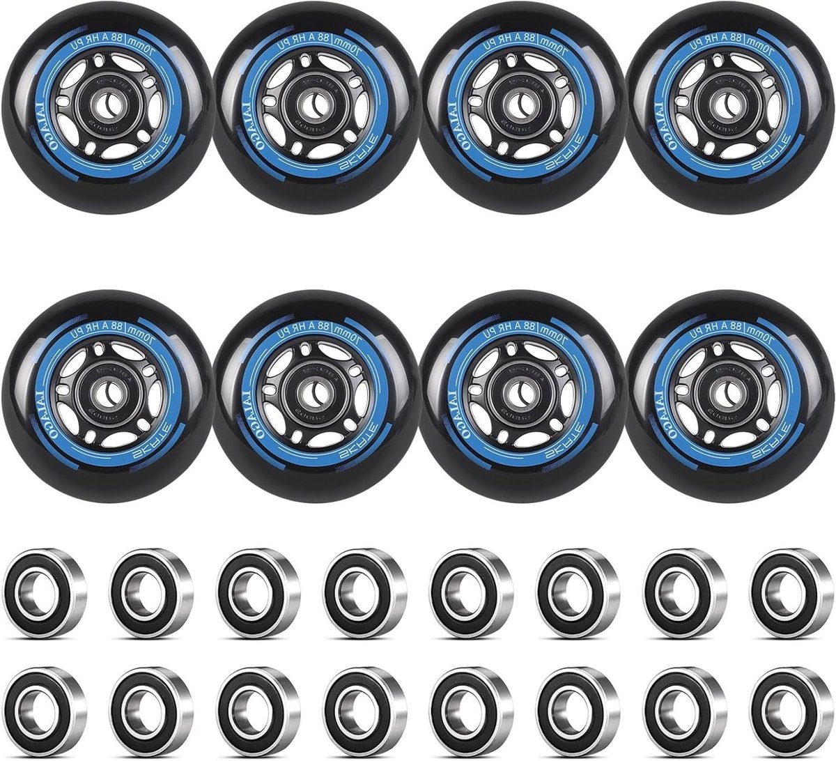 Inline skate wielen Skeeler onderdelen Snel rijden ABEC 9 lagers 8 stuks 70 mm