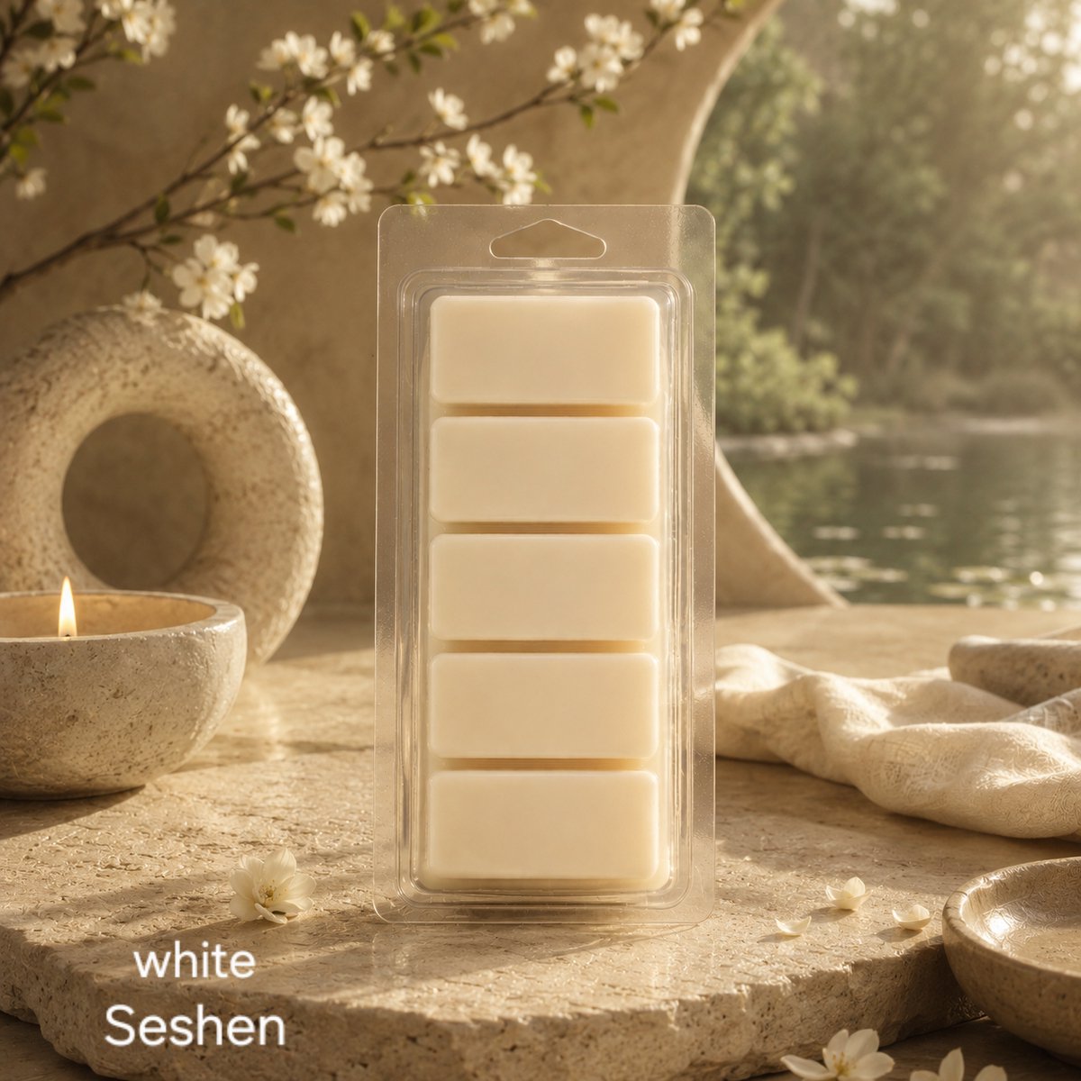 Waxmelts White Seshen - Rituals geinspireerd - Snapbar - 55 gram - Sojawas - Handmade - Dierproefvrij - Vegan - Huisparfum - Voor in geurbrander - Waxbrander - Geur in huis - Wax melt - Geurkaars - Parfum