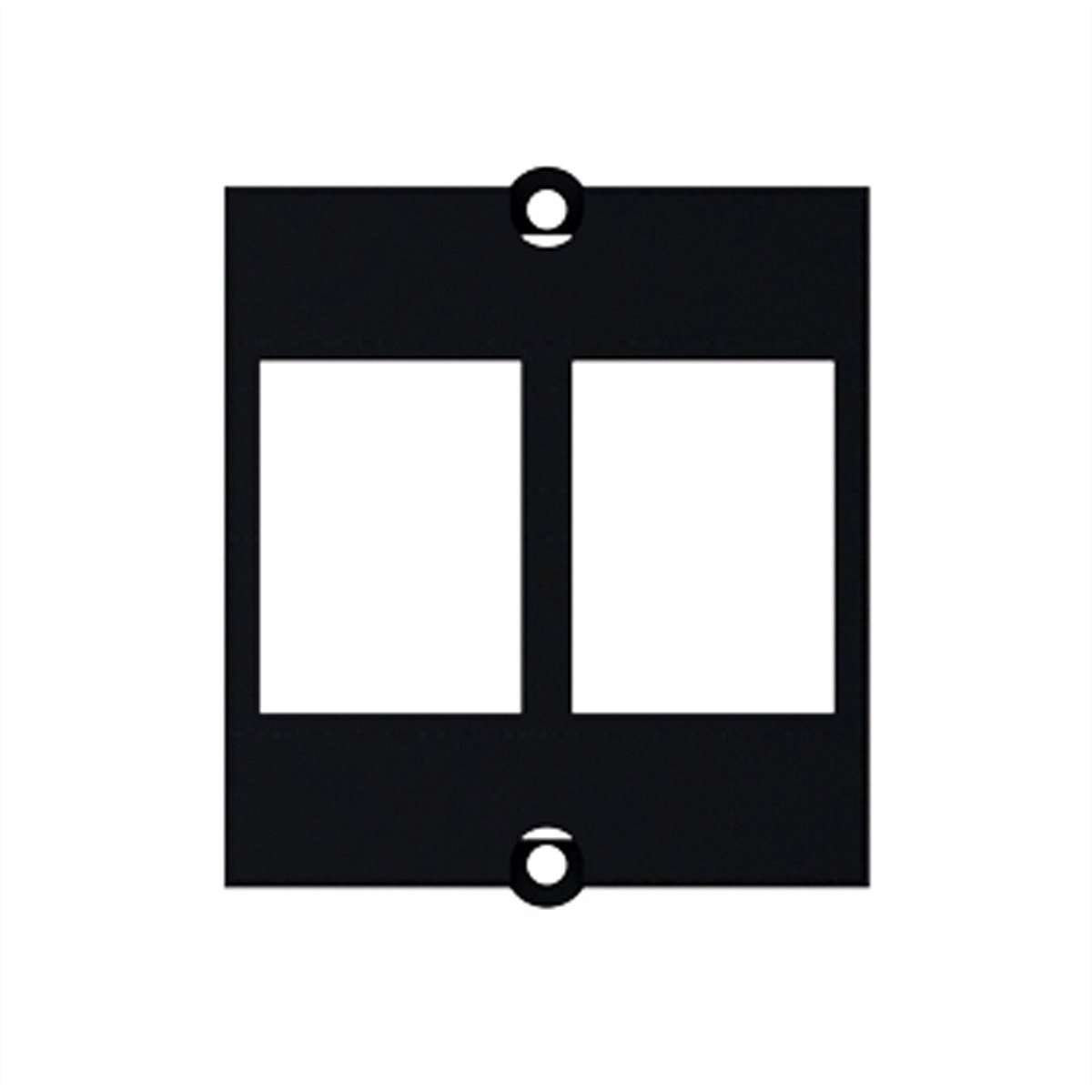 BACHMANN maatwerk module frame 2x Keystone met metalen beugel, zwart