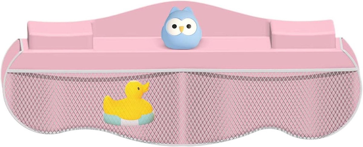 Bad Speelgoed Organizer - Net Opbergrek - Badkamer Opruimen - Vier Mesh Vakken - 56 x 42.5cm - Roze