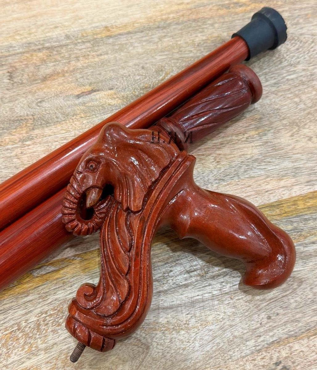 Wandelstok Olifant - Decoratieve stok - Dagelijks gebruik - Handgemaakt design - 91 cm - Bruin