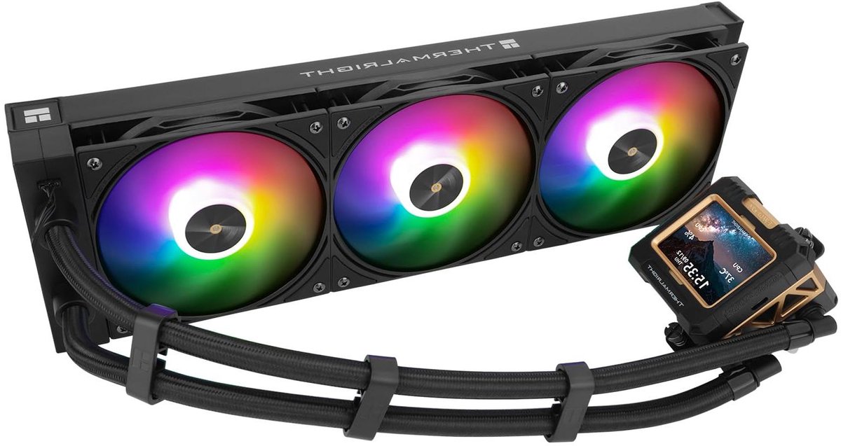 CPU Waterkoeling - AIO Koeler - Computer Onderdelen - LCD Scherm - 360mm Radiator - Zwart
