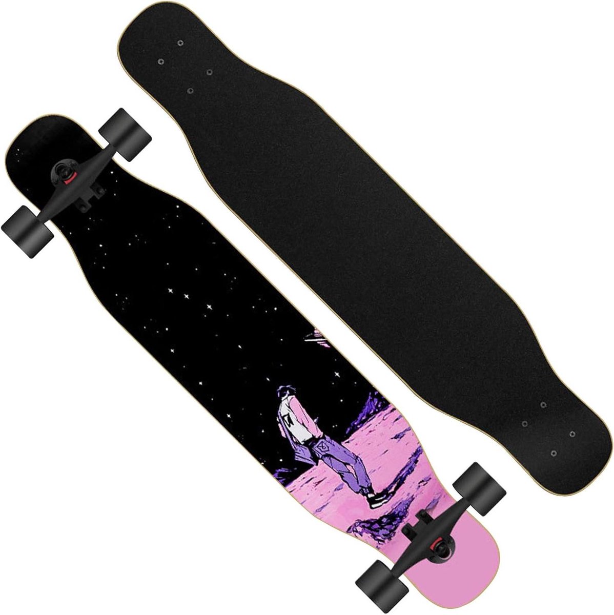 Compleet Skateboard Longboard Cruiser Straat Tricks 7-Laags Esdoorn Dek 42×10 Inch