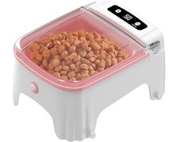 Automatische Voerbak - Huisdier Dispenser - Vers Eten Houden - Automatisch Openend Deksel - 247 cm Lengte - Roze