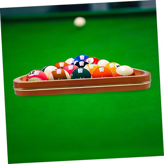 Biljarthouder - Driehoekrek Pooltafel - Biljart Organiseren - Duurzaam Grenenhout - 30x27x3 cm - Houtkleur — afbeelding 3