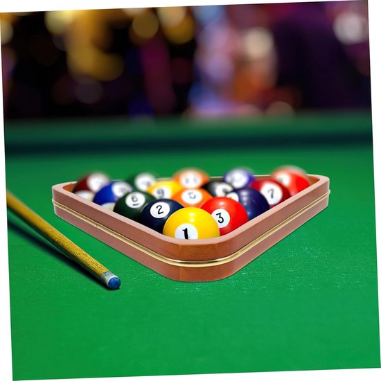Biljarthouder - Driehoekrek Pooltafel - Biljart Organiseren - Duurzaam Grenenhout - 30x27x3 cm - Houtkleur — afbeelding 5