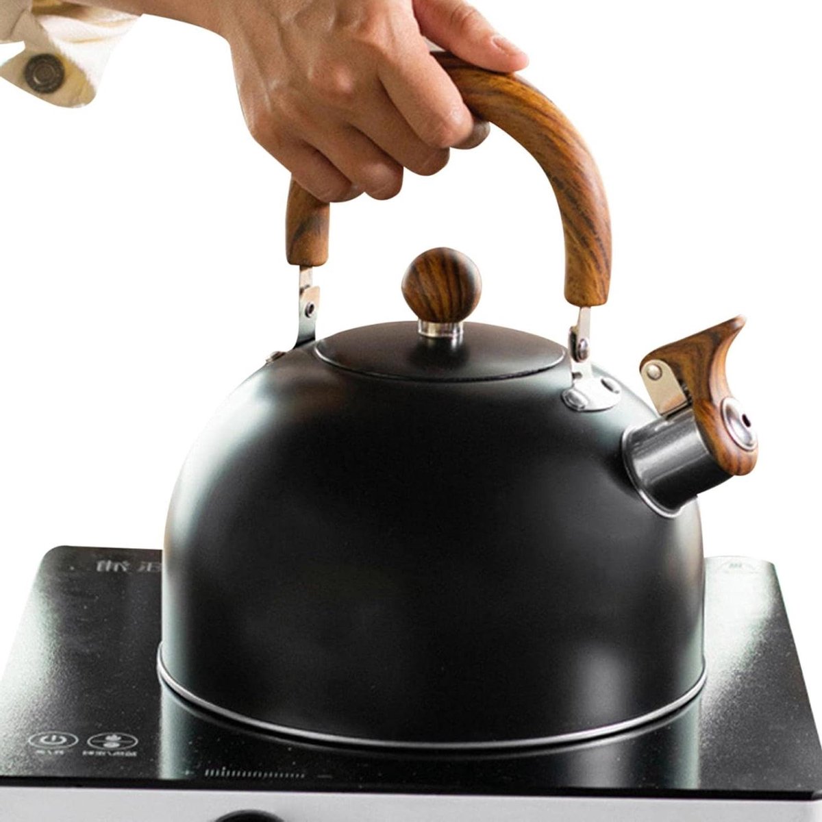 Waterkoker fornuis - Theeketel RVS - Water Koken - Luid Fluitje - 3 Liter - Zwart