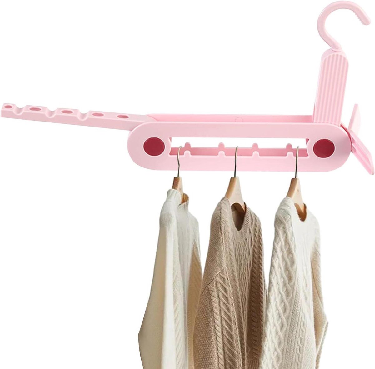 Opvouwbare Hangers - Reishangers Waslijn - Kleding Drogen - Sterke Draagkracht - 49 cm Uitgeschoven - Roze