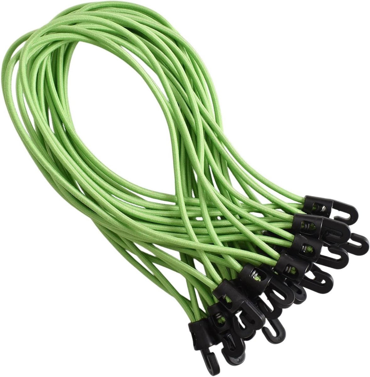 20 Elastische Touwen met Haken van 26 cm, Sterke Rubber Spanner voor Kamperen, Fietsendragers en Tentbevestiging (Groen)