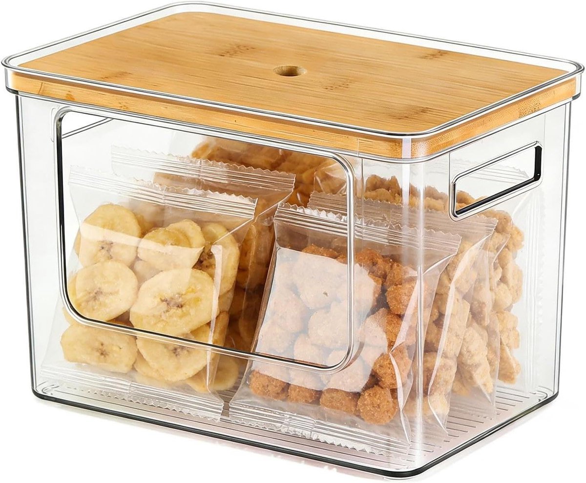 Zakken Organizer - Opbergbak - Keuken Opbergen - Stapelbaar Transparant - 30 cm - Helder