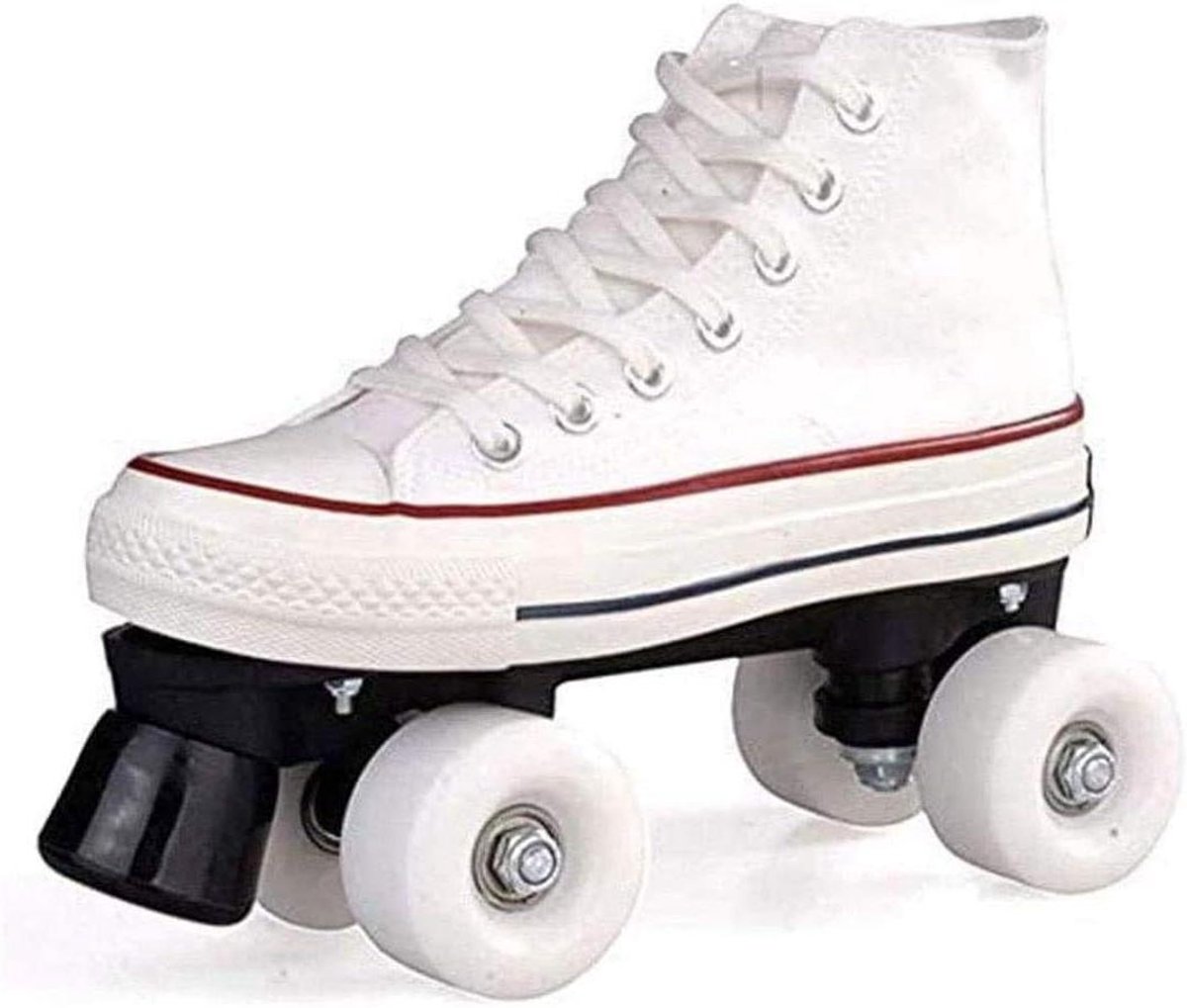 Canvas Rolschaatsen Dubbele Rijschaatsen Beginners Leren Elastische PU Wielen