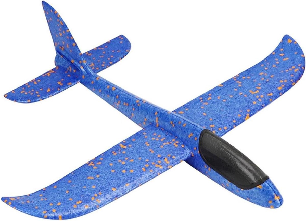 Schuimvliegtuigen Voor Kinderen - Vliegend Speelgoed - Buiten Spelen - Coördinatie Ontwikkeling - 49 cm Lengte - Blauw