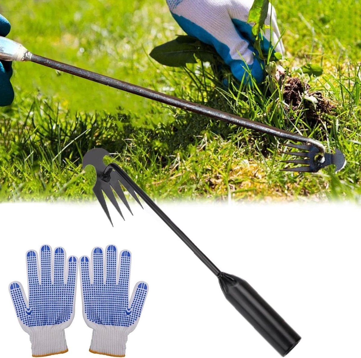 Onkruidtrekker Tuin - Wieder Grond - Onkruid Verwijderen - Ergonomische Grip - 50 cm - Zwart