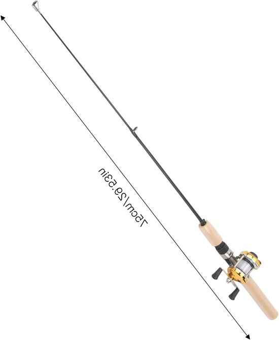 Complete Ice Fishing Set met 75cm Vissenstok, Duurzame Metalen Jigs en Reel voor Winterse Visserij — afbeelding 5