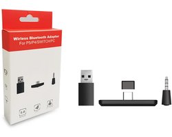 Bluetooth Audio Adapter Geschikt voor PS5, PS4, Nintendo Switch, PC – 3 in 1 Draadloze Headset Audio Adapter – Gaming Plug&Play Adapter