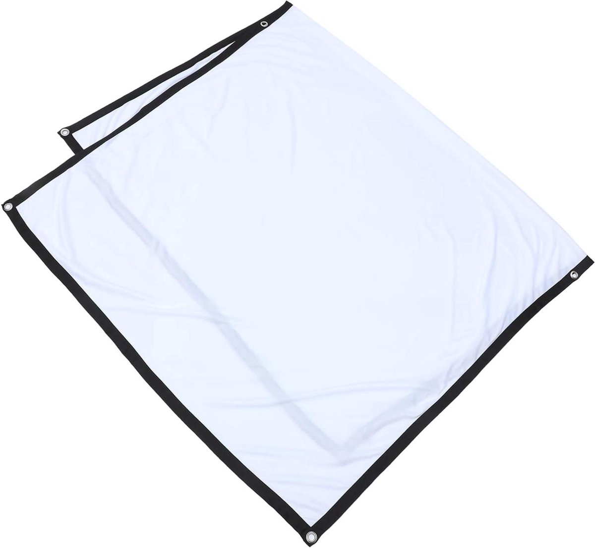 Opvouwbaar Projectiescherm - Draagbaar Scherm - Thuisbioscoop Creëren - Antikreuk Polyester - 186x105 cm - Wit Zwart