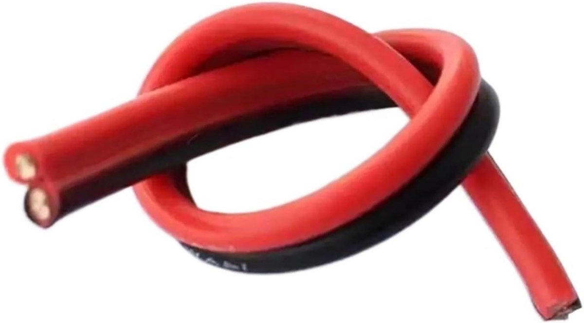 Flexibele Koperdraad - Geïsoleerde Bedrading - Elektronica Projecten - Zachte Siliconen Isolatie - 10 Meter - Rood Zwart