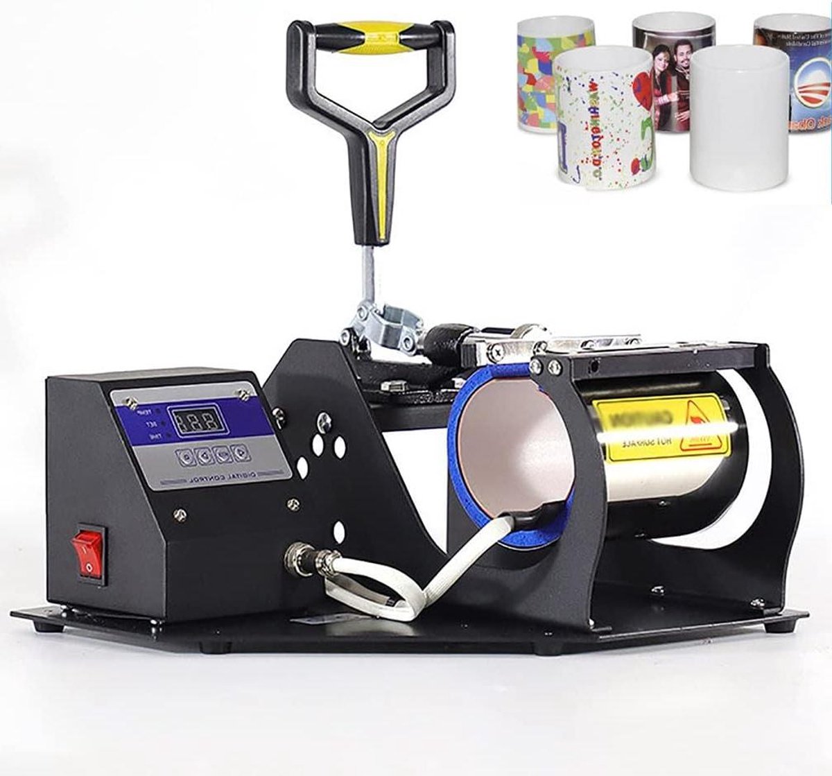 Hete Sublimatiemachine Mok Pers Mokken Personaliseren Dubbele Buisverwarming 11 oz Mokken Zwart