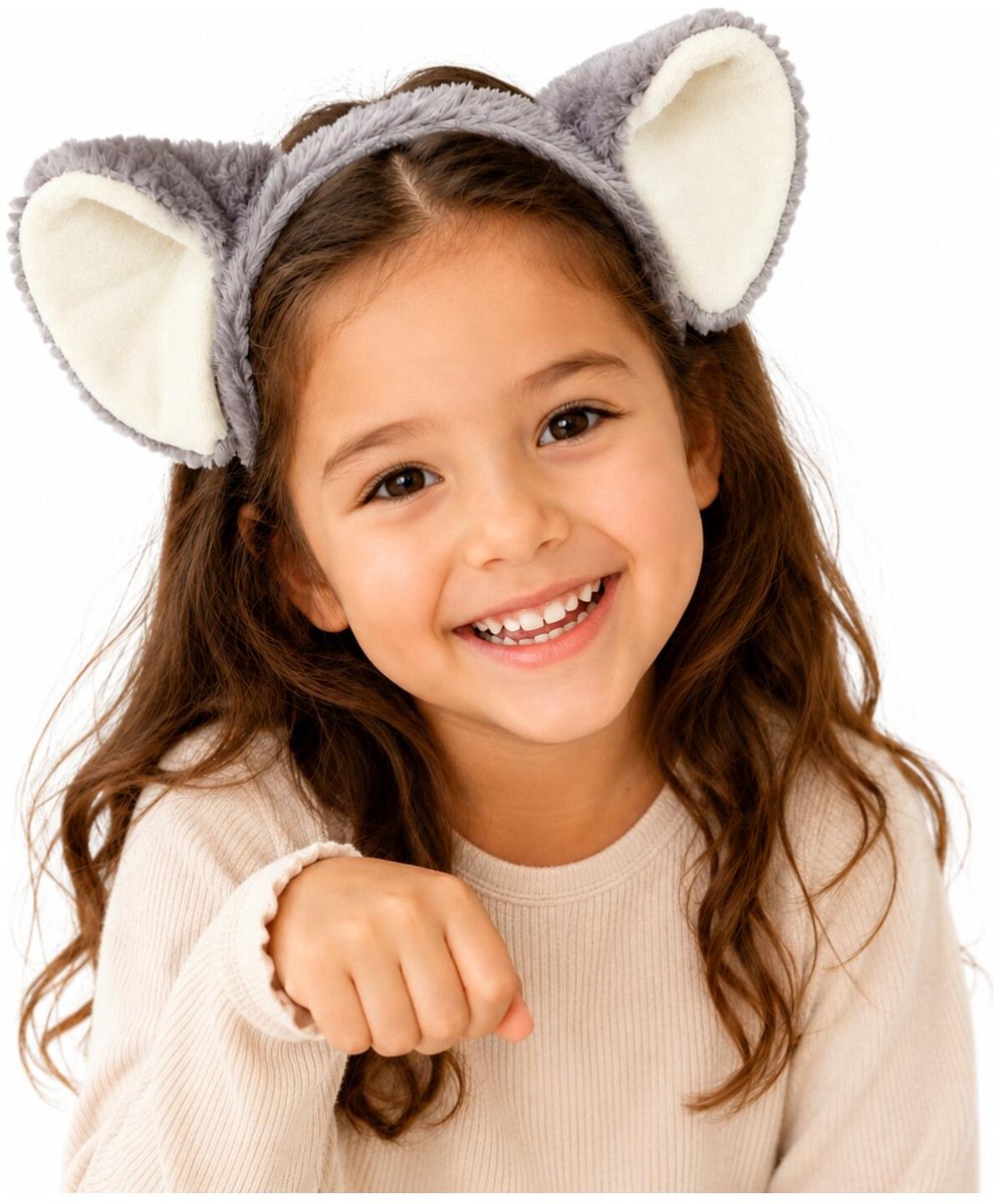 Verkleed diadeem met oortjes - Olifant - dierenpak - kinderen - grijs - oren