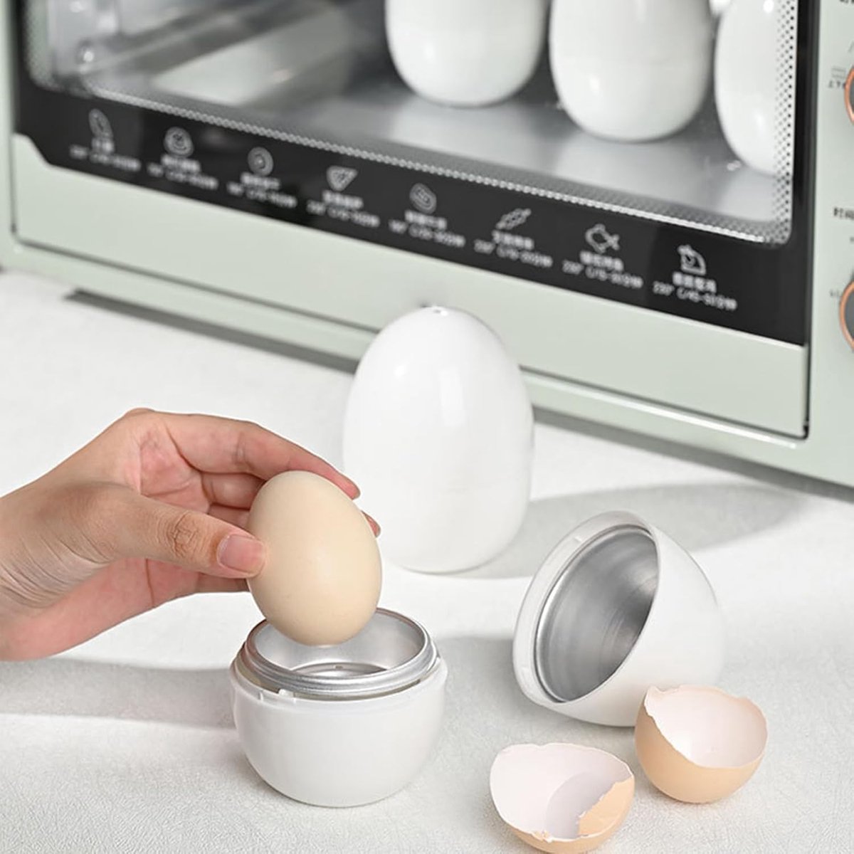 Eierstomer Magnetron - Eierkoker Keuken - Snel Eieren Koken - Voorkomt Barsten - 1 Ei - Wit