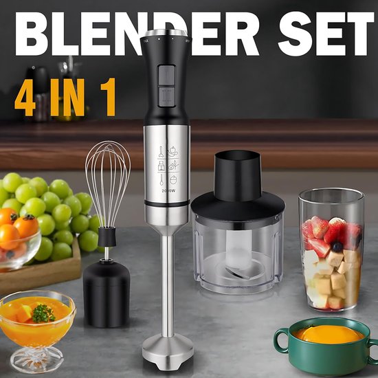 Staafmixer Set - Keukenmixer - Maaltijden Bereiden - 4-in-1 Functionaliteit - 700 ml Cup - Roestvrij staal — afbeelding 5