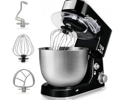 XS-004 Standmixer, 5 liter roestvrijstalen kom, menger met kantelbare kop, universele keukenmachine met 6 snelheden, met 4 accessoires