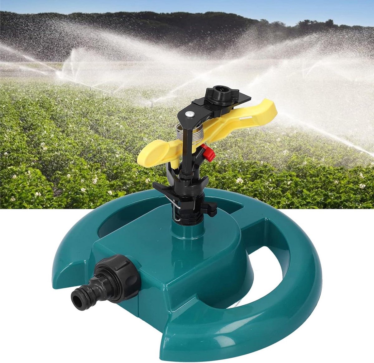Water Sprinkler - Tuinsproeier - Gazon Besproeien - 360 Graden Rotatie - 25 x 20 x 7 cm - Groen