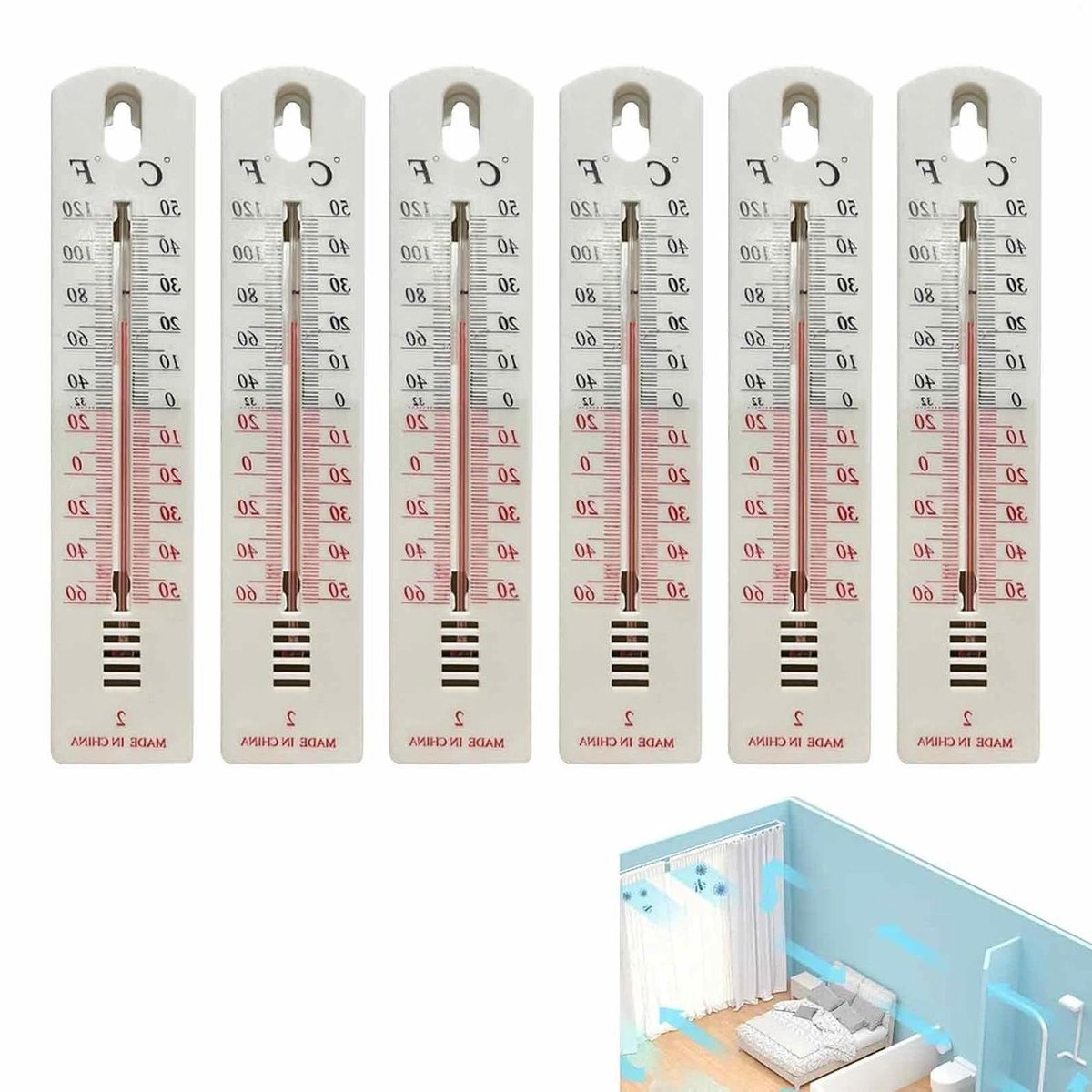 Wandthermometer - Temperatuurmeter - Kamertemperatuur Bewaken - Nauwkeurige Sensoren - -50 tot 50 Graden - Meerkleurig