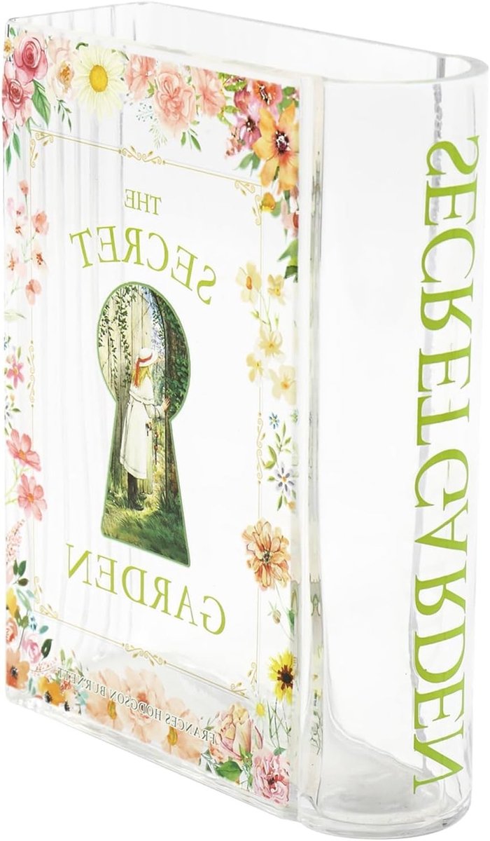 Boekenvaas van glas voor bloemen, moderne decoratie voor woonkamer en kantoor, ideaal voor tulpen en boekenkastdecoratie