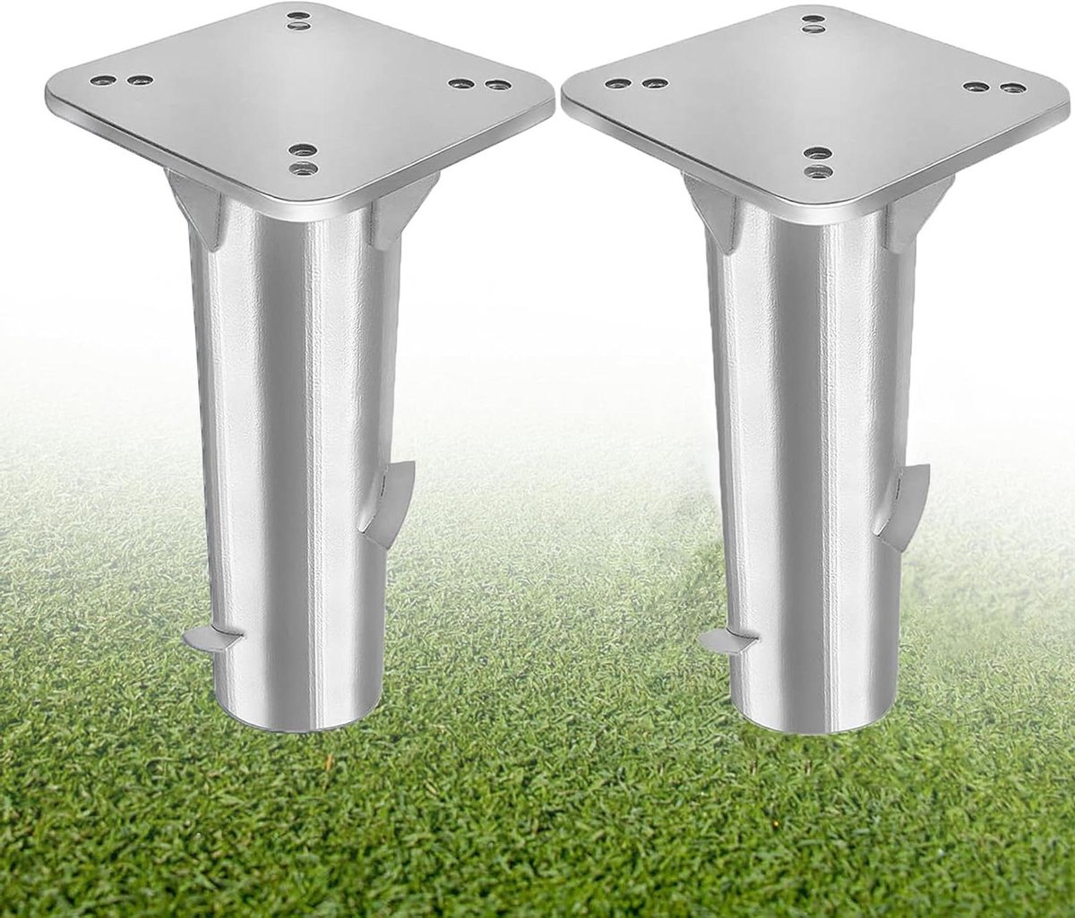 Parasol Grondanker - Parasolvoet - Stabiele Parasol - Met Montageplaat - 40 cm Hoog - Zilver