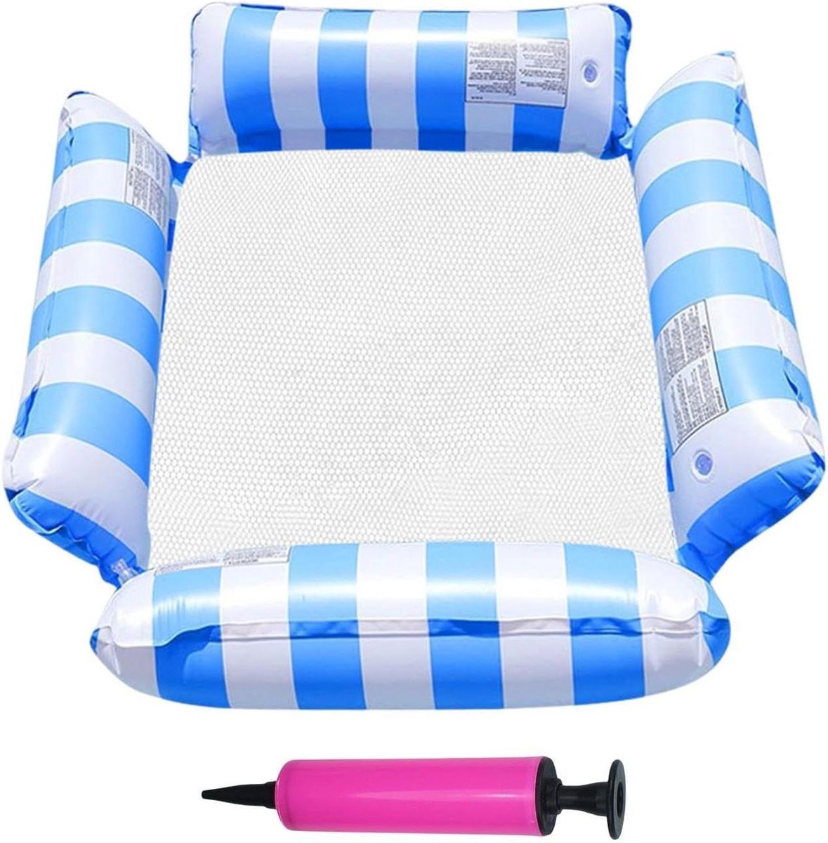 Waterhangmat - Drijvend ligbed - Zomerse ontspanning - Mesh ventilatie - 123x120cm - Blauw