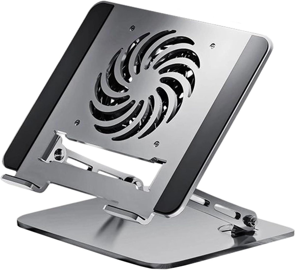 Laptopstandaard - Notebookhouder - Ergonomisch Werken - Met Ventilator - Tot 43 cm - Grijs