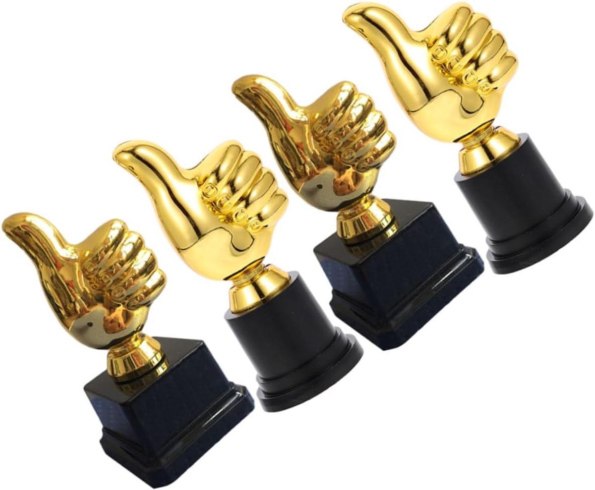 Voetbal Trofee - Beker Kampioen - Wedstrijd Prijs - Duim Vorm Design - 4 Stuks - Goud