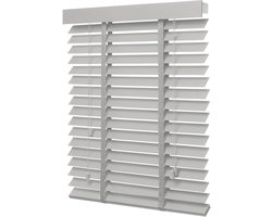 Houten Jaloezieën - Raambekleding - Privacy Creëren - Massief Hout - 2 inch Lamellen - Grijs