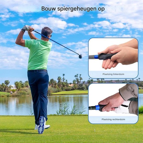 Golf Trainingsgreep - Swing Trainer - Golfslag Verbeteren - Ergonomisch Ontwerp - 15.5 cm - Blauw van GOLF — afbeelding 5