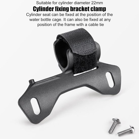 Fietspomphouder - Montageclip Pomp - Fietsbanden Oppompen - Veilig Slot Design - 22 mm Diameter - Zwart — afbeelding 2