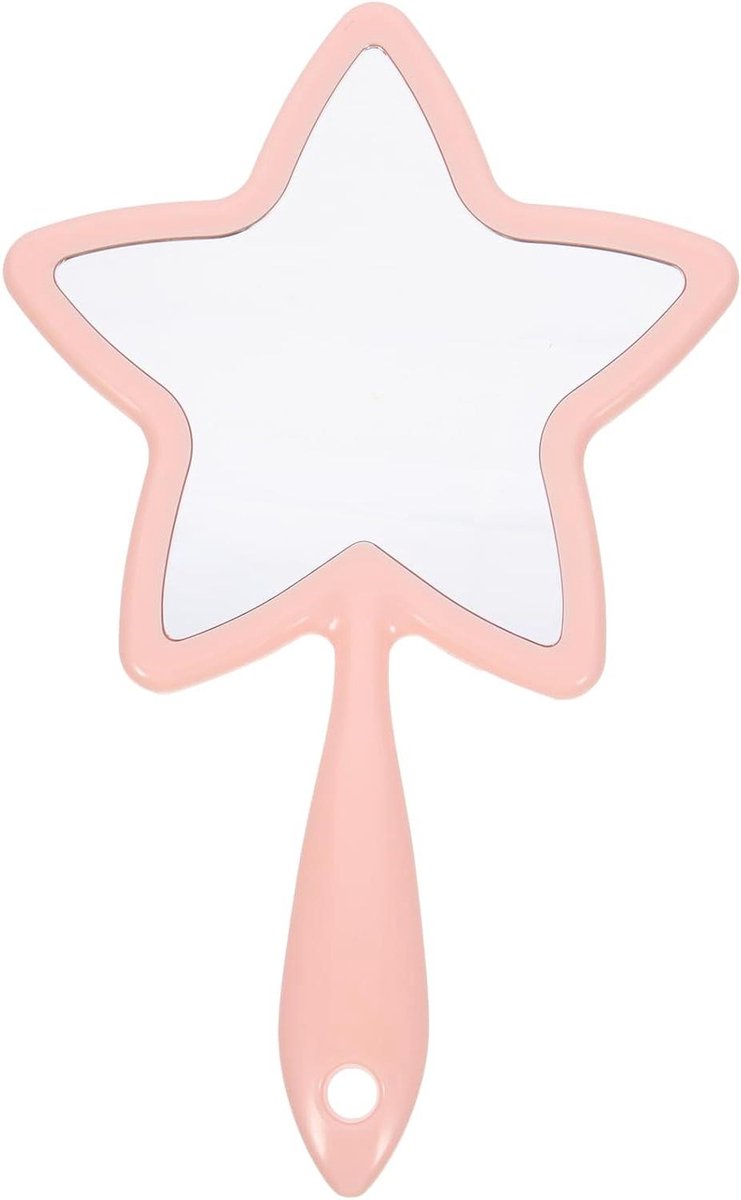 Draagbare Handspiegel - Beauty Spiegel - Make-up Aanbrengen - Lichtgewicht Ontwerp - 26 x 16 cm - Roze
