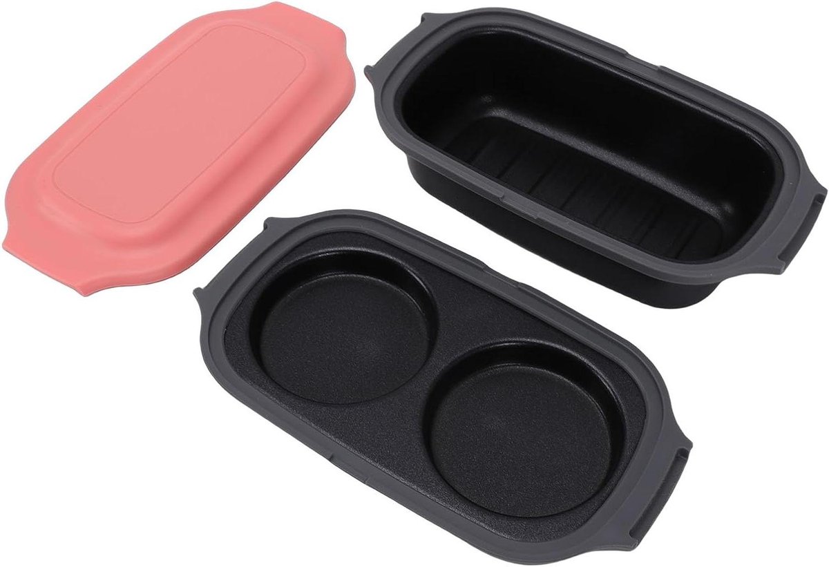 Magnetron Eierkoker Grillpan - Eierpan Spekpan - Snel Koken - Antiaanbaklaag - Draagbaar - Zwart