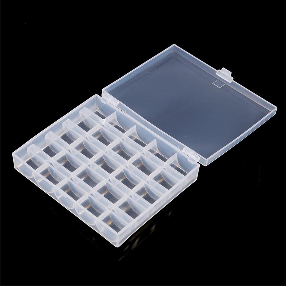 Spoelen Organizer - Garen Bakje - Naaimachine Accessoire - Transparant Klepdeksel - 25 Spoelen - Transparant