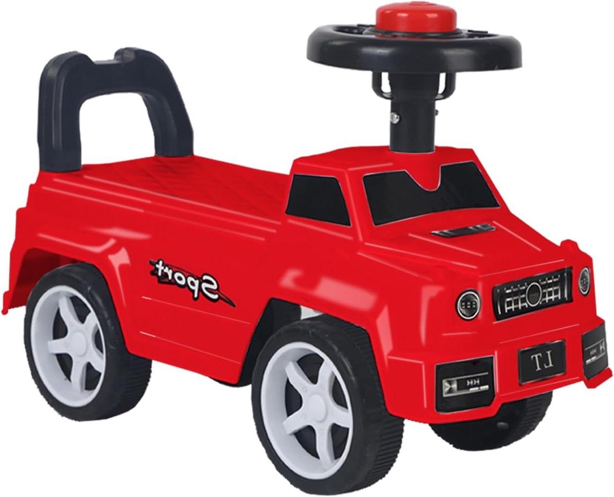 Baby Loopwagen - Rijspeelgoed Kinderen - Motorische Ontwikkeling - Veilige Rugleuning - 48 x 22 x 34 cm - Rood