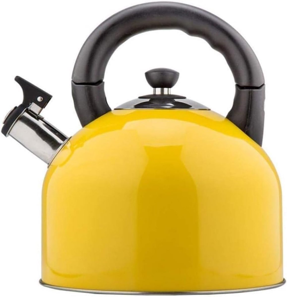Huishoudelijke Waterkoker - Fluitketel Fornuis - Snel Water Koken - Dik Roestvrij Staal - 4.4 Liter - Geel