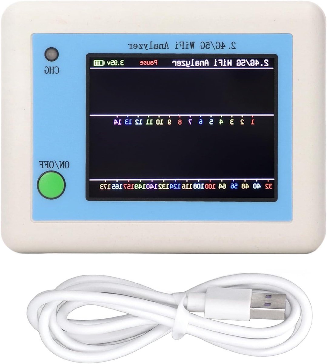 Wifi Analyzer - Netwerk Tester - Signaal Sterkte Bewaken - Dual Band 2.4G 5G - 2.4 inch TFT Display - Zwart