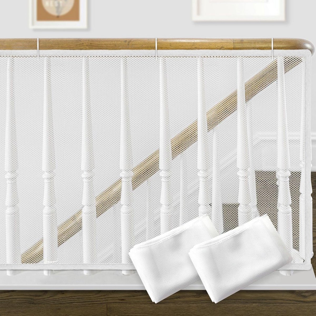 2 Stuks Veiligheidsnet voor Trappen en Balkons - 200x80 cm Kinderbeveiliging voor Trapleuning