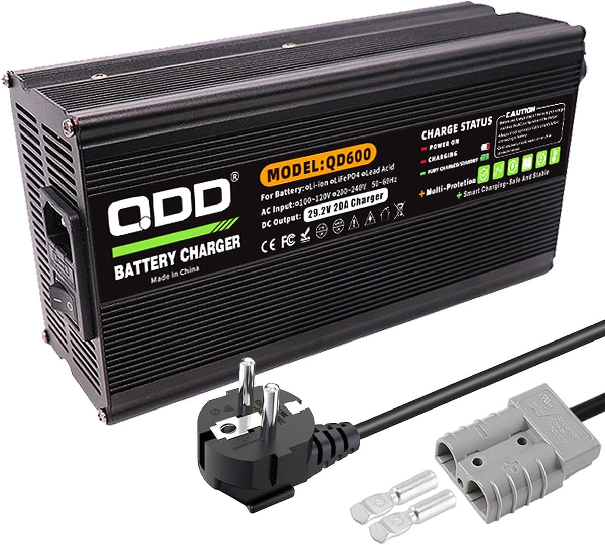 Acculader - Batterijlader - Accu Opladen - Intelligente 3-traps laadmodus - 292 V 20 A - Zwart