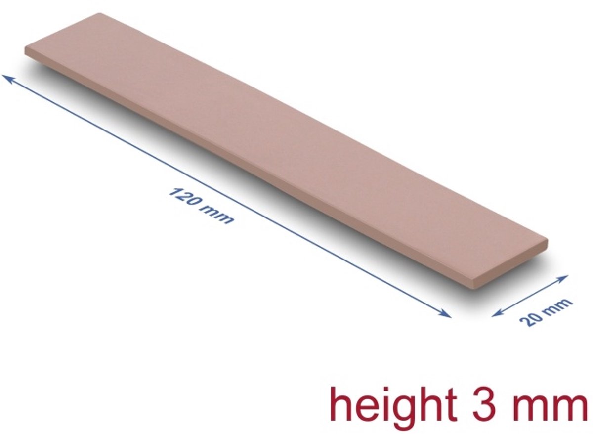 Delock Thermal Conductive Pad 120 x 20 x 3 mm for M.2 modules 3.0 W/mK - non-silicone