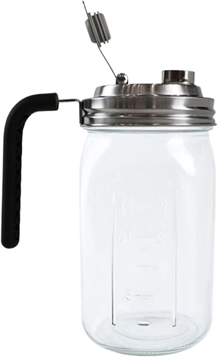Inmaakpot Met Deksel - Voorraadpot Glas - Dranken Bewaren - Vaatwasmachinebestendig - 950 ml - Zilver
