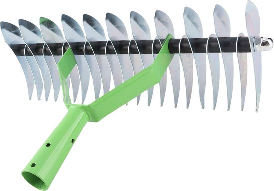 Roestvrijstalen riethark - Gazon hark - Gazon onderhoud - Gebogen stalen tanden - 43 x 26 cm - Metaal — afbeelding 5